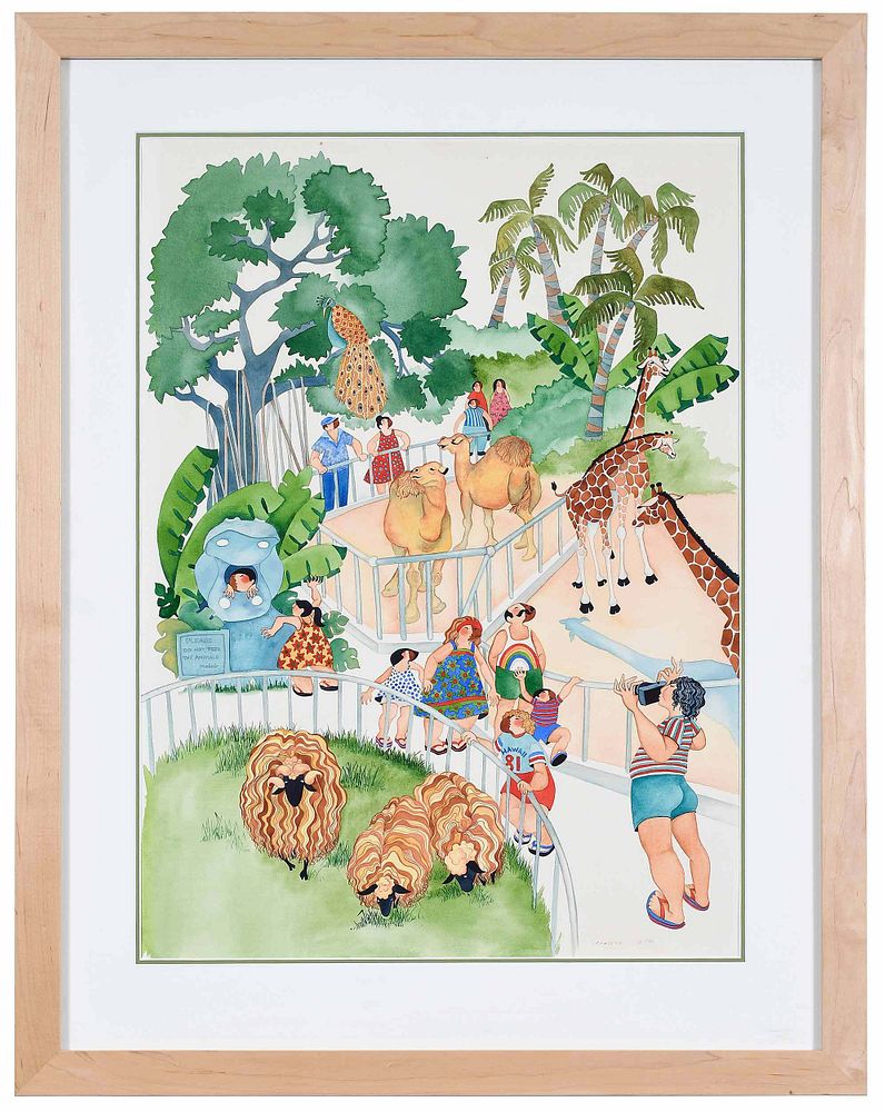 Appraisal: Barbara Lavallee Alaska Iowa born Hawaiian Zoo signed lower right