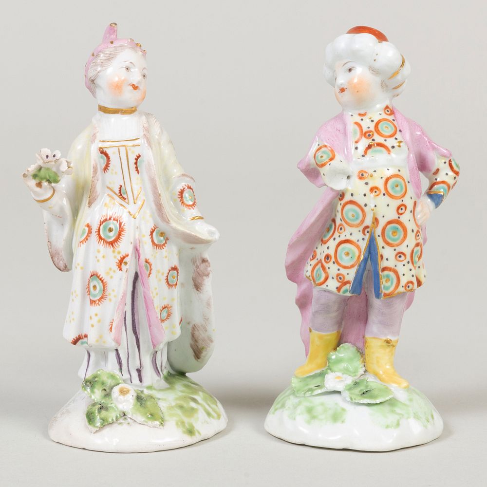 Appraisal: Pair of Bow Porcelain Turkish Figures in high Consuelo Vanderbilt