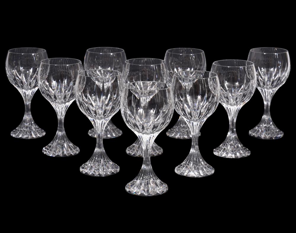 Appraisal: BACCARAT MASSENA RED WINE GLASSES Baccarat Massena red wine glasses