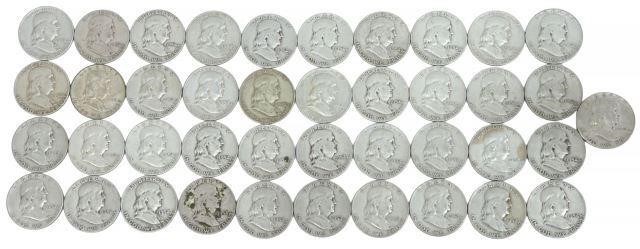 Appraisal: lot of U S Franklin half dollars S D P