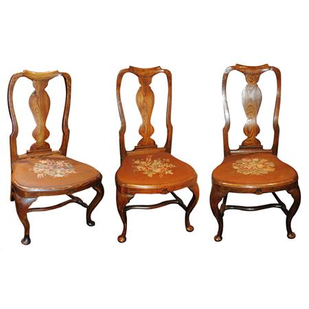 Appraisal: Set of Three Georgian Style Oak Side Chairs Estimate nbsp