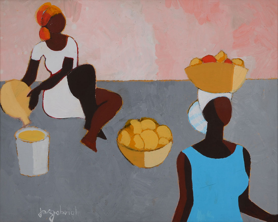 Appraisal: GABRIEL Jacques Haitian - ''Study of Two Haitian Women'' Oil