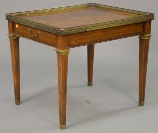 Appraisal: Baker Continental style table with brass gallery ht in top