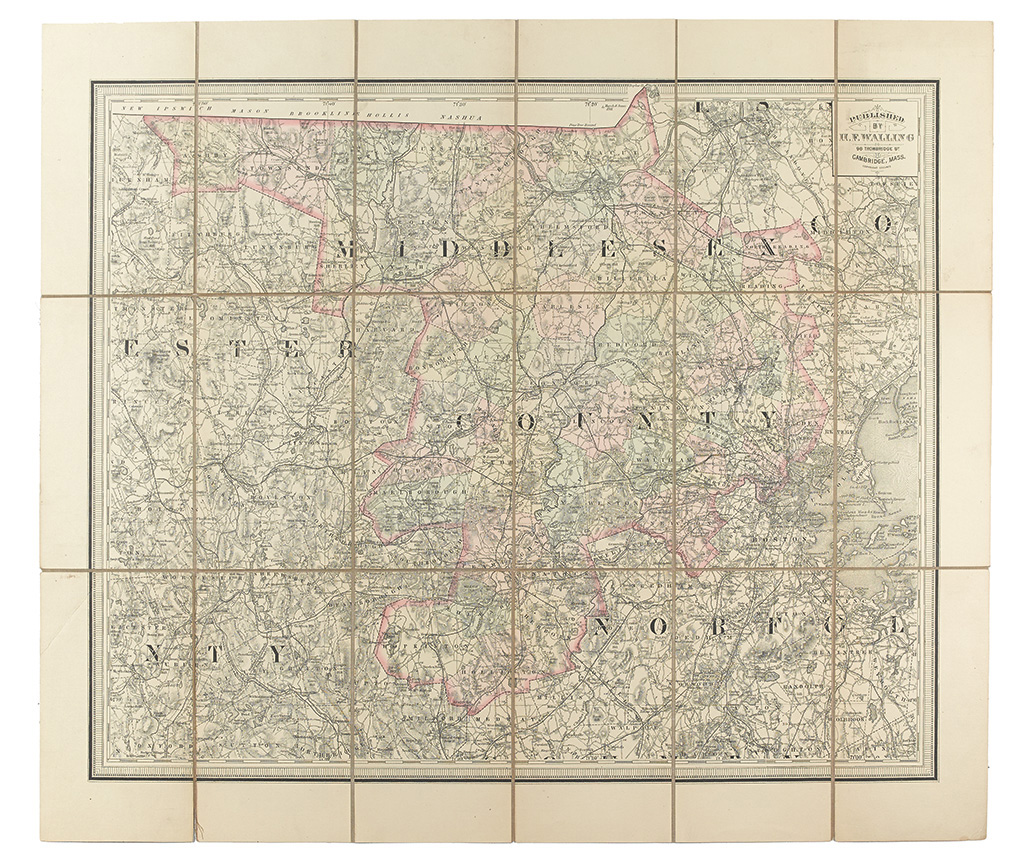 Appraisal: BOSTON Walling H enry F rancis Map of Middlesex County