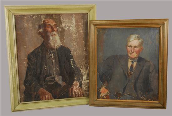 Appraisal: RUSKIN WILLIAMS American - TWO PORTRAITS two oils on canvas