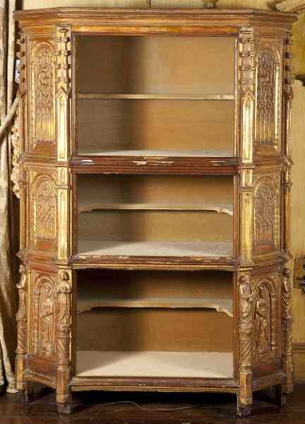 Appraisal: Italian Renaissance Style Gilt Wood Open Cabinetmid th century carved