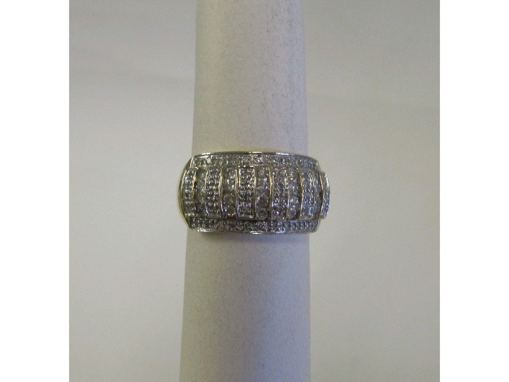 Appraisal: Nine carat gold diamond set band