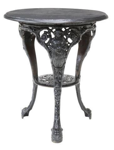 Appraisal: English cast iron pub table th c having round painted