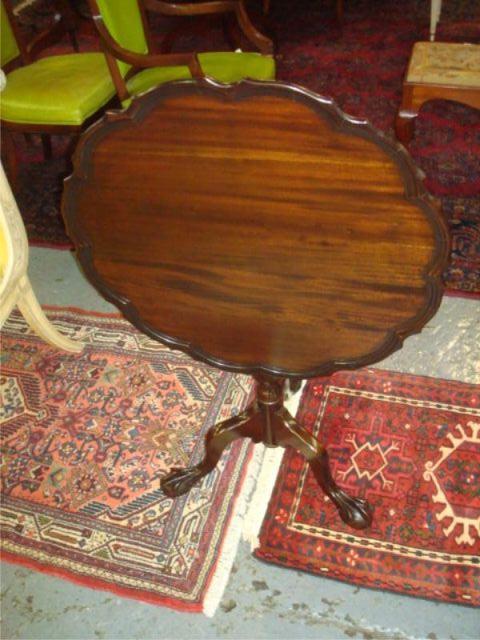 Appraisal: Chippendale Style Tilt Top Table Nice quality with fluted pedestal