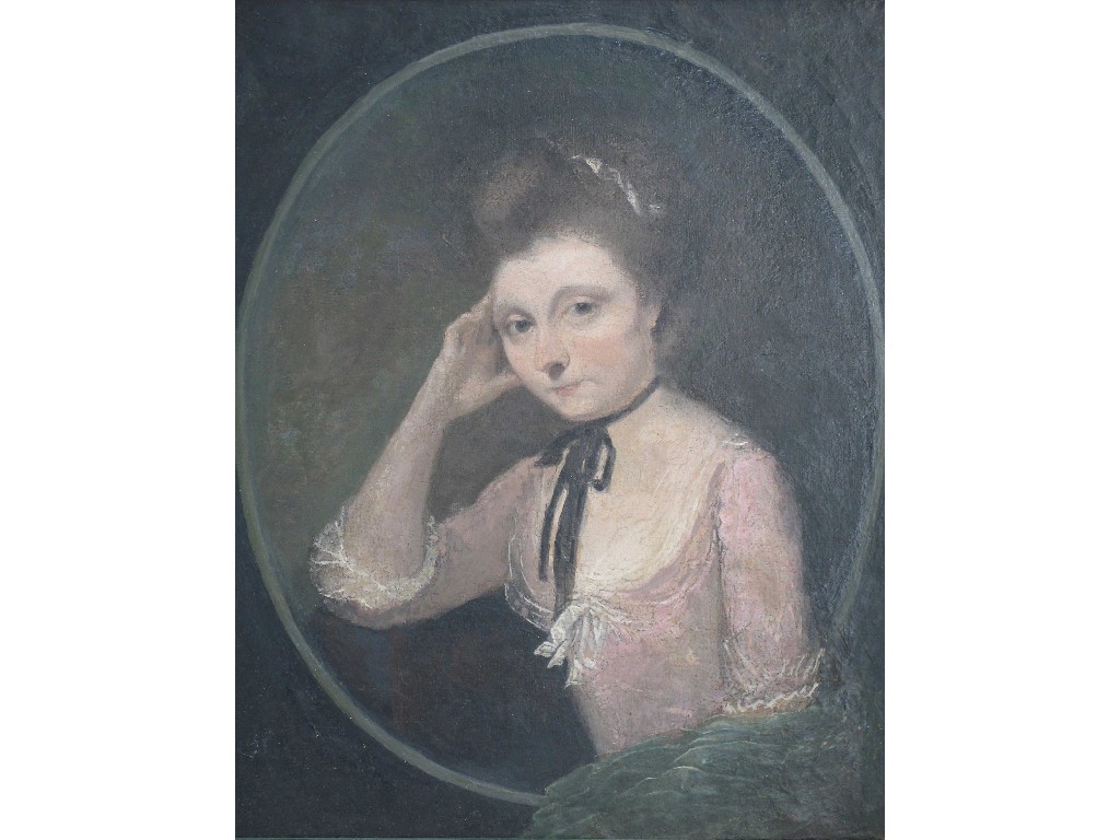 Appraisal: English School A three quarter length portrait of a lady