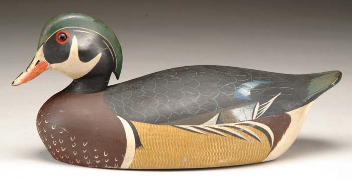 Appraisal: CARVED WOOD DUCK DECOY BY KEN HARRIS OF WOODVILLE NY