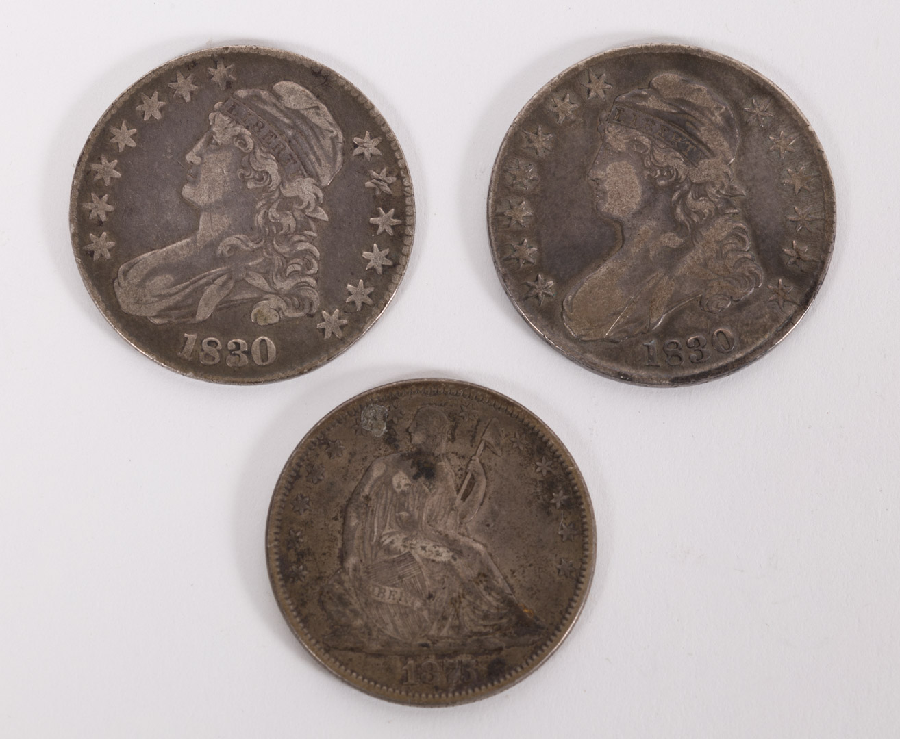 Appraisal: USA Half Dollars - Three half dollars comprising an capped