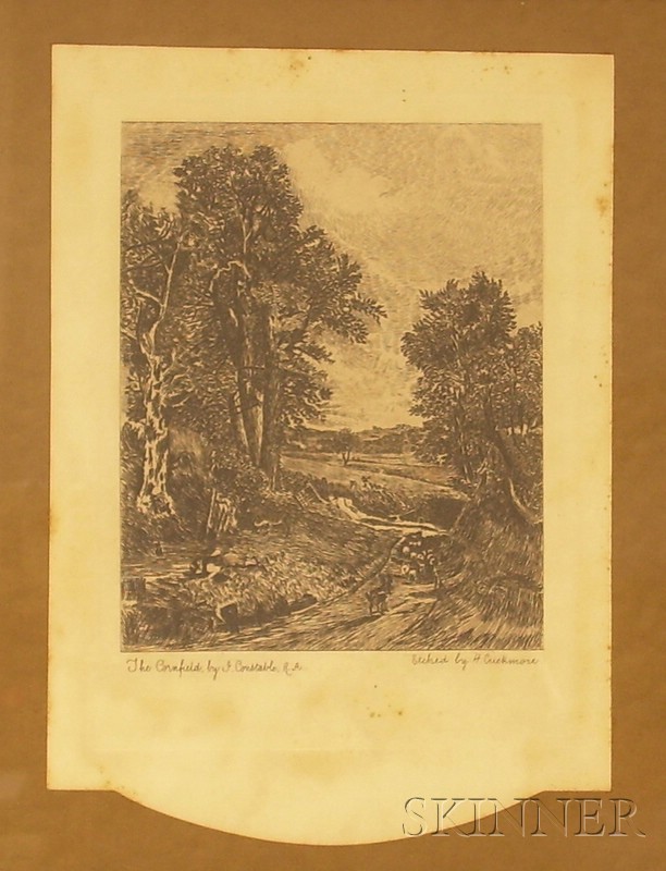 Appraisal: Framed Etching The Cornfield After John Constable inscribed Etched by