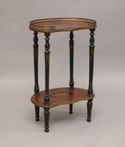 Appraisal: English Regency Inlaid Kidney Table English Regency table is kidney