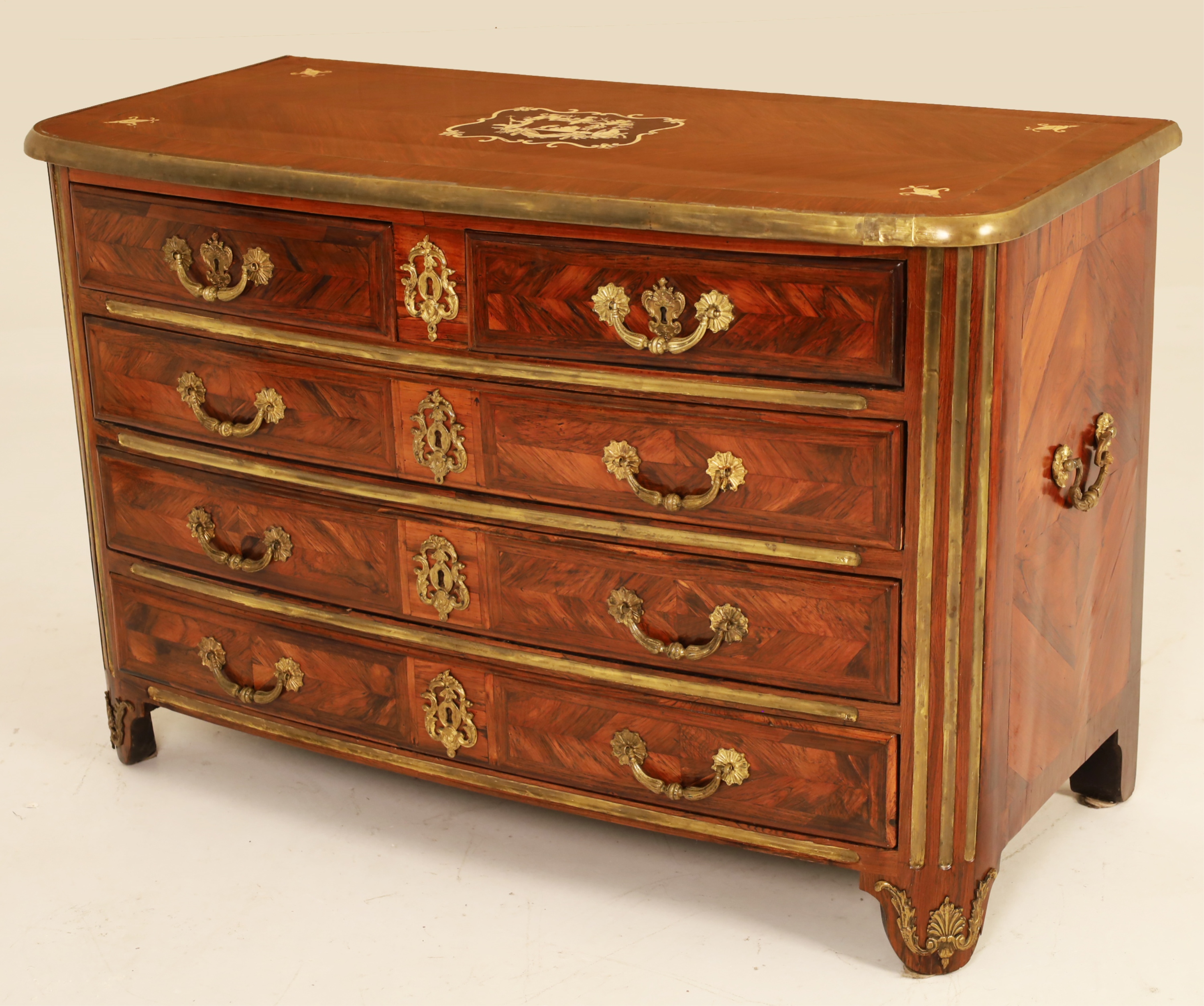 Appraisal: TH C FRENCH REGENCY INLAID ROSEWOOD COMMODE th C French