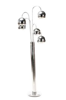 Appraisal: Sonneman Style Five Light Chrome Floor Lamp After Robert Sonneman