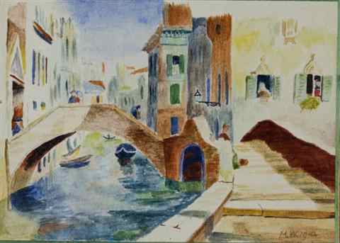 Appraisal: STYLE OF MARTHA WALTER VENICE Watercolor on paper x in