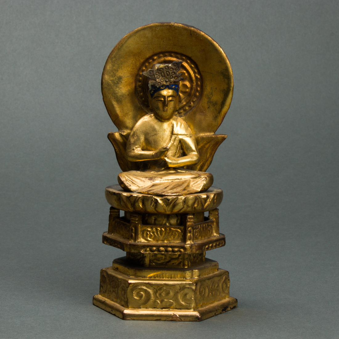 Appraisal: JAPANESE GILT LACQUERED BUDDHA Japanese gilt lacquered Buddha h Provenace