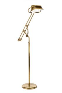 Appraisal: Mid Century Modern Adjustable Brass Floor Lamp American mid th