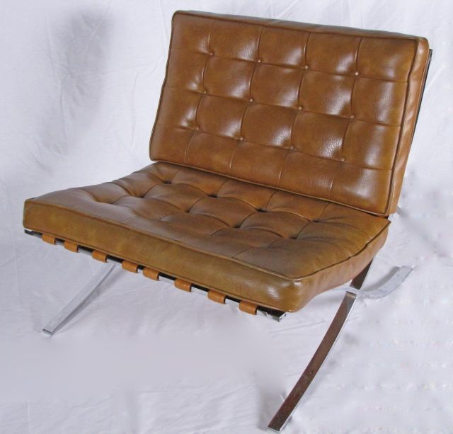 Appraisal: Vintage mid-century modern Barcelona chair circa 's early 's not