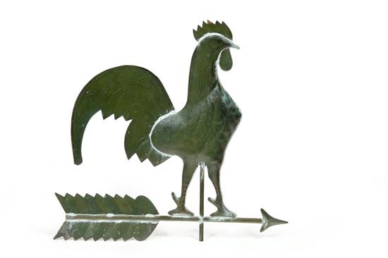 Appraisal: WEATHERVANE American early th century copper Full-bodied rooster with cutout