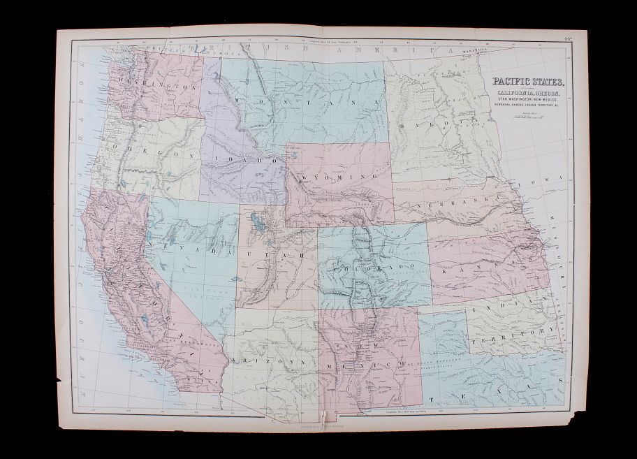 Appraisal: Pacific States Map A C Black Edinburgh c For your