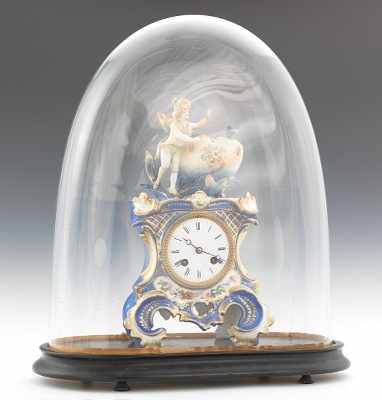 Appraisal: A Paris Porcelain Figural Mantel Clock Rococo styled porcelain case