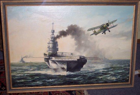 Appraisal: John Lewis ChapmanHMS Indomitable with fleet circa with Fairey Swordfish