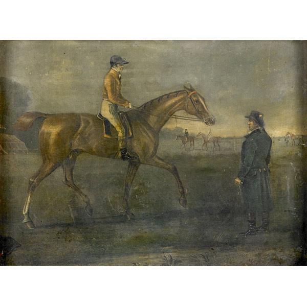 Appraisal: TH C BRITISH SPORTING SCENE Jockey and Groom at the