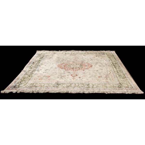 Appraisal: Oriental silk area rug carpet x neutral colors ' x