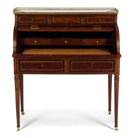 Appraisal: Sale Lot A Directoire Mahogany Bureau a Cylindre having a