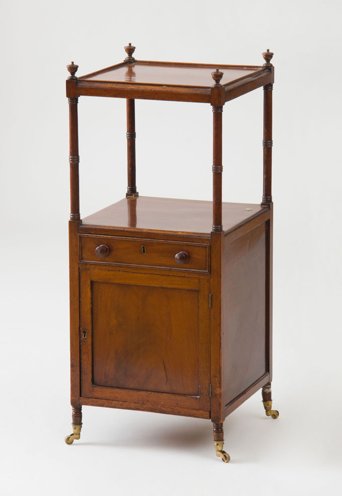 Appraisal: LATE GEORGE III MAHOGANY BEDSIDE TABLE x x in Ambassador