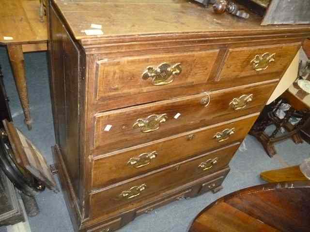 Appraisal: AN EARLY TH CENTURY OAK CHEST ON STAND legs lacking