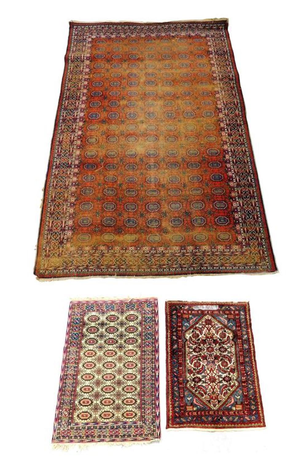 Appraisal: RUGS Three rugs including one Bokhara pattern carpet and two