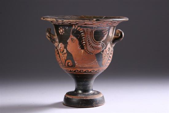 Appraisal: APULIAN RED-FIGURE BELL KRATER th century B C Each side