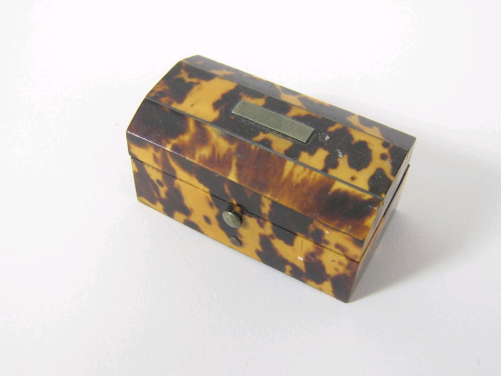 Appraisal: A miniature tortoiseshell Casket a white metal circular Box and