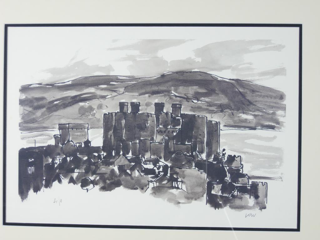 Appraisal: KYFFIN WILLIAMS RA Conwy Castle artist's proof print inscribed with