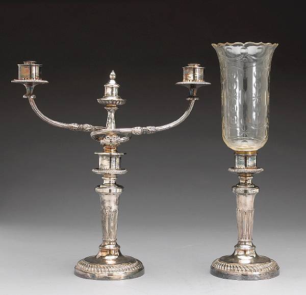 Appraisal: SilverProperty of various owners Height of candlesticks with arms but