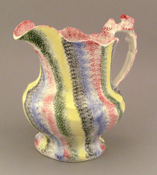 Appraisal: Five color rainbow spatter pitcher th c h