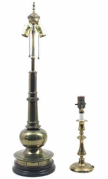 Appraisal: An adjustable ratcheted standing lamp together with a group of