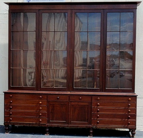 Appraisal: Fine massive bookcase cabinet attributed to Duncan Phyfe and made