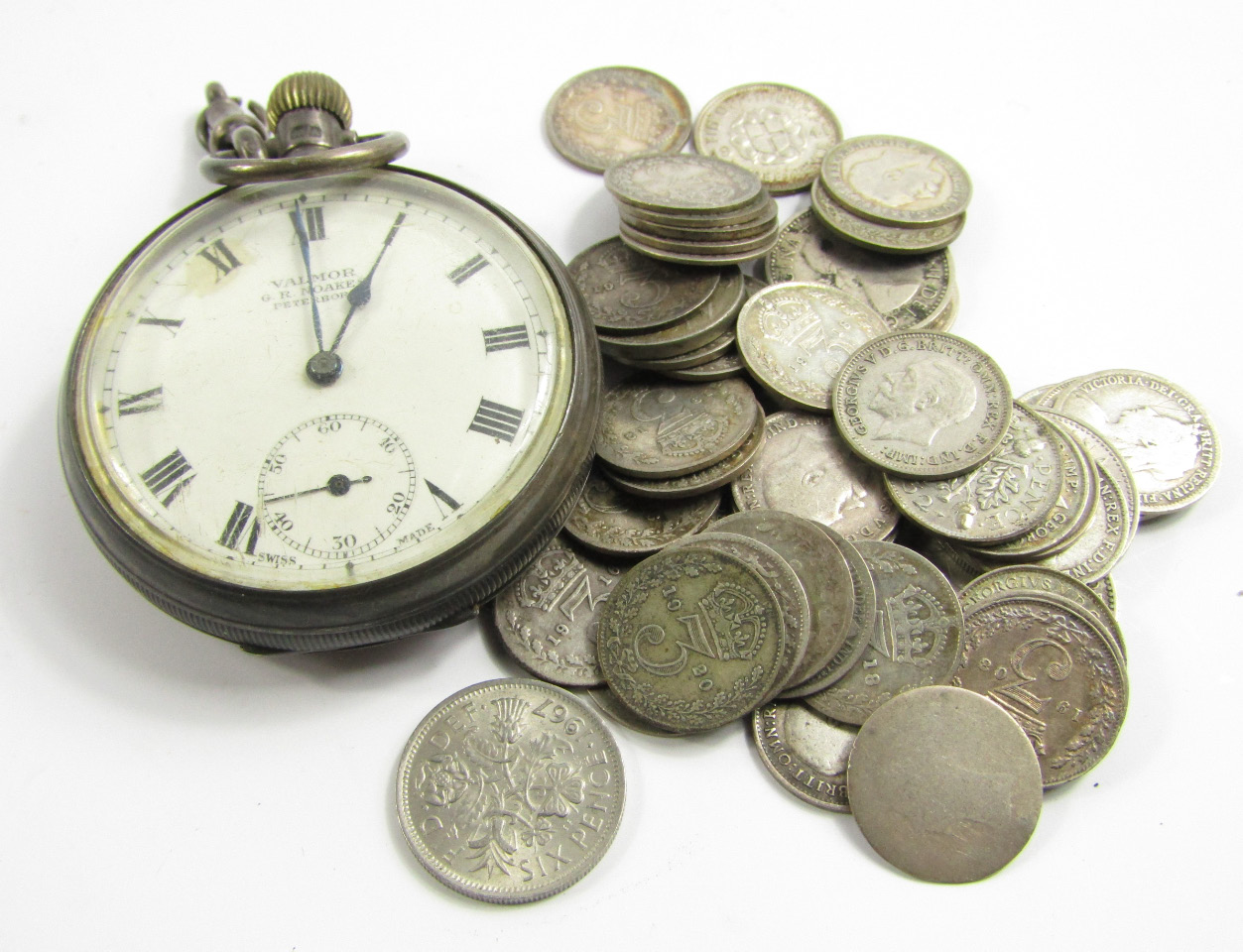 Appraisal: A George V silver open faced keyless wind pocket watch