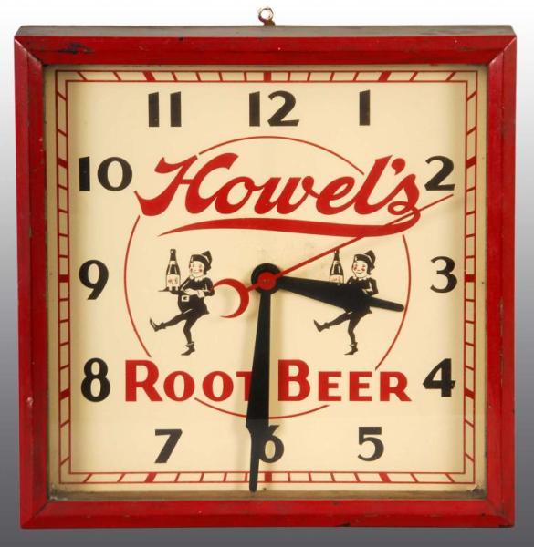 Appraisal: Howel's Root Beer Electric Clock Description Circa s Tin face