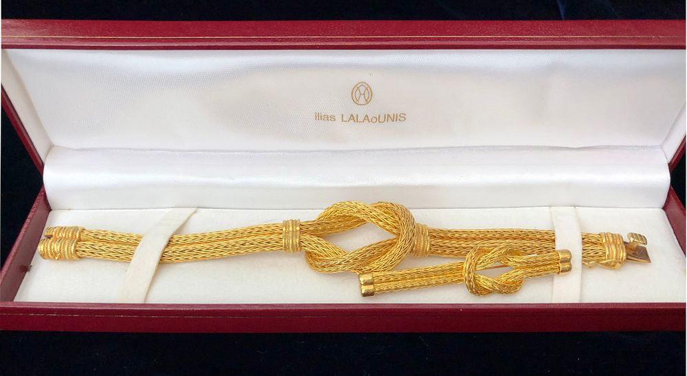 Appraisal: Ilias Lalaounis k Yellow Gold Hercules Woven Knot Bracelet and