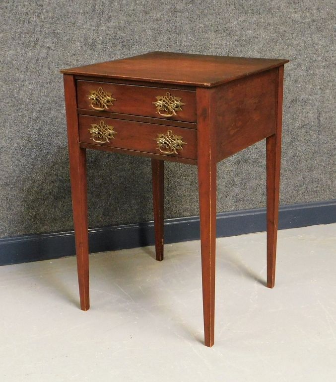 Appraisal: C Cherry White Pine Sewing Table United States Late th