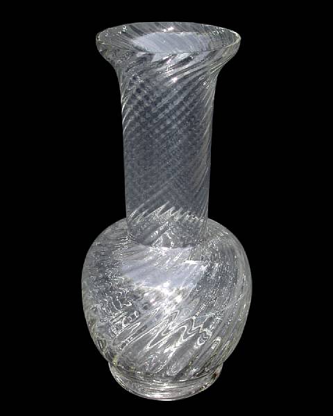 Appraisal: An Italian baluster-form glass vase circa The cup-shaped mouth over