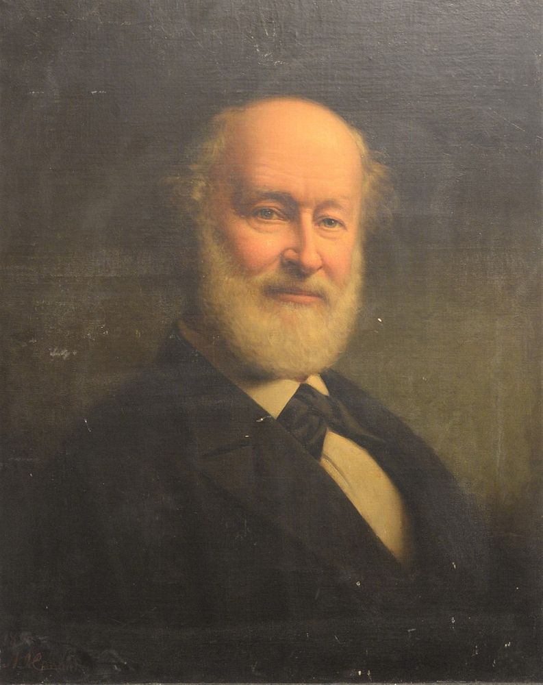 Appraisal: Portrait of Thomas F Cock - oil on canvas attached