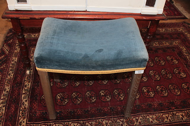 Appraisal: AN ELIZABETH II LIMED OAK CORONATION STOOL the top upholstered