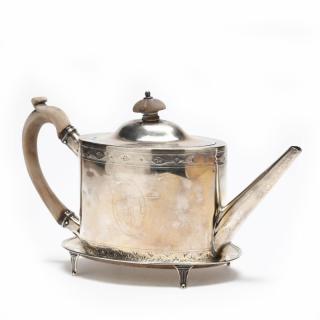 Appraisal: A George III Silver Tea Pot and Stand both with