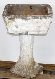 Appraisal: French Faux Bois cast concrete bird bath French Faux Bois